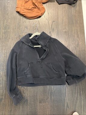 lululemon athletica Black Cropped Quarter-Zip Pullover
